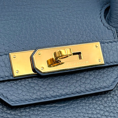 HERMES HERMES Birkin 30 Birkin 30 Tote bag Toryon Clemence Blue Agat Blue Blue Gold hardware