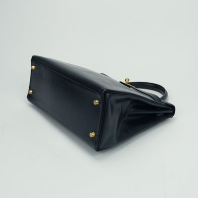 エルメス HERMES ケリー32 ケリー 32 バッグ トートバッグ ショルダーバッグ ボックスカーフ ネイビー Navy 紺 ゴールド金具