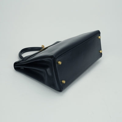 エルメス HERMES ケリー32 ケリー 32 バッグ トートバッグ ショルダーバッグ ボックスカーフ ネイビー Navy 紺 ゴールド金具
