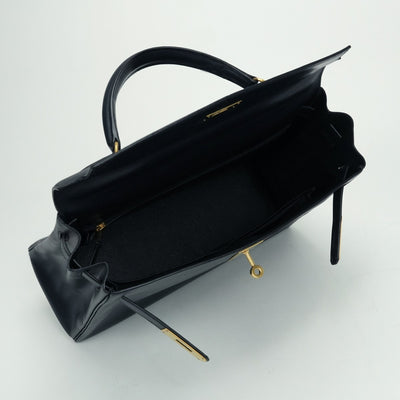 エルメス HERMES ケリー32 ケリー 32 バッグ トートバッグ ショルダーバッグ ボックスカーフ ネイビー Navy 紺 ゴールド金具
