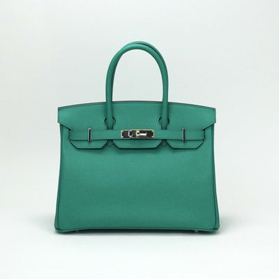 HERMES 헤르메스 Birkin 30 Birkin 30 가방 토트 백 epson 베일 jade 녹색 실버 하드웨어 vauge epson