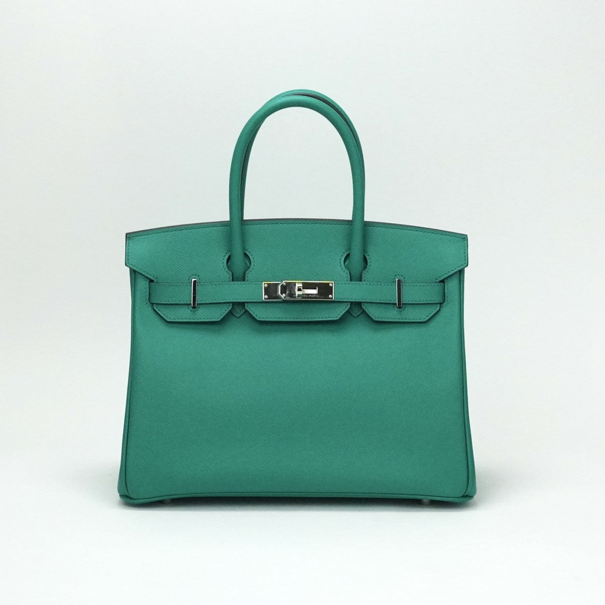 HERMES 爱马仕 Birkin 30 Birkin 30 袋子，手提袋，爱普生，面纱玉，绿色，绿色，银色配件，沃伊·爱普生