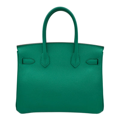 HERMES 爱马仕 Birkin 30 Birkin 30 袋子，手提袋，爱普生，面纱玉，绿色，绿色，银色配件，沃伊·爱普生
