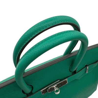 HERMES 爱马仕 Birkin 30 Birkin 30 袋子，手提袋，爱普生，面纱玉，绿色，绿色，银色配件，沃伊·爱普生
