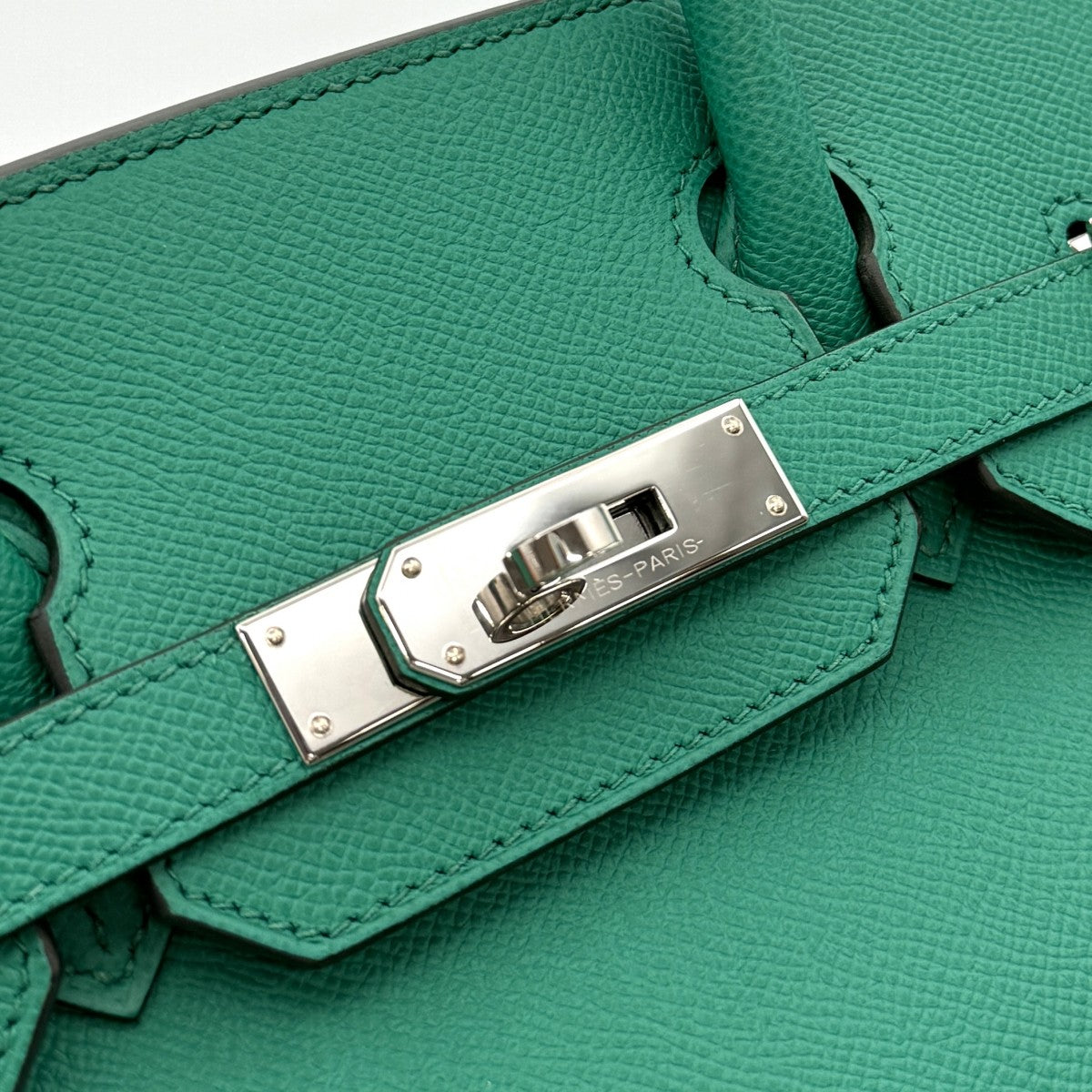 HERMES 爱马仕 Birkin 30 Birkin 30 袋子，手提袋，爱普生，面纱玉，绿色，绿色，银色配件，沃伊·爱普生