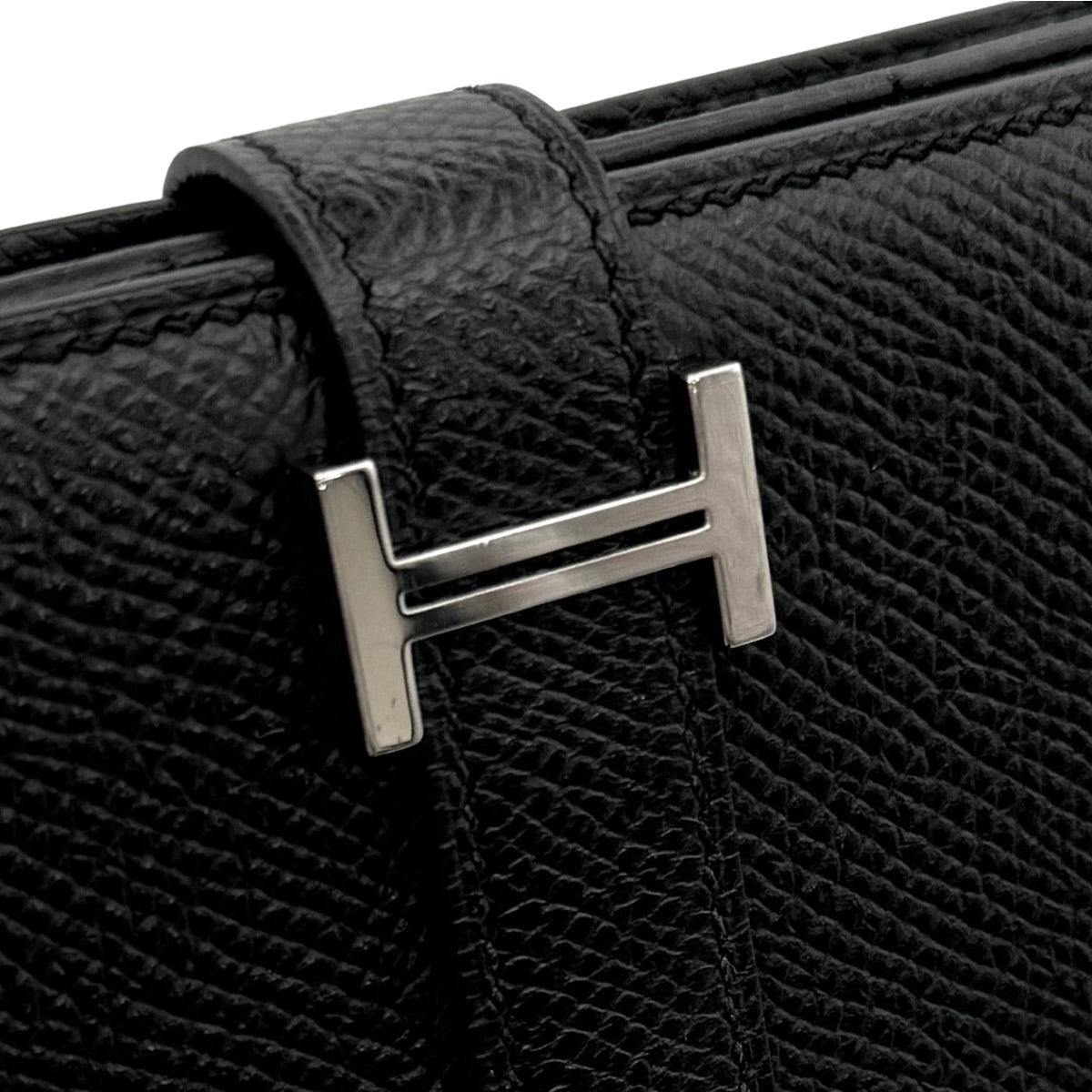 エルメス HERMES ベアンスフレ ベアン スフレ 財布 長財布 ロングウォレット エプソン ノワール ブラック 黒 シルバー金具 ヴォーエプソン