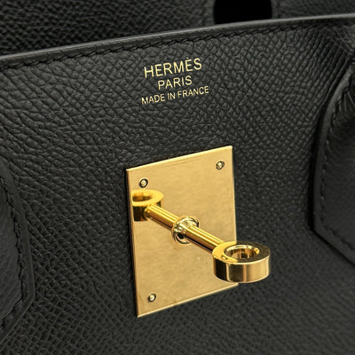 HERMES HERMES Birkin 30 Birkin 30 Bag Tote Bag Epson Noir Black Black Gold Hardware Vaugh Epson