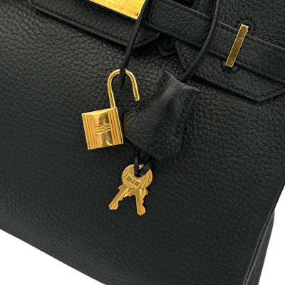 HERMES HERMES Birkin 30 Birkin 30 Bag Tote Bag Epson Noir Black Black Gold Hardware Vaugh Epson