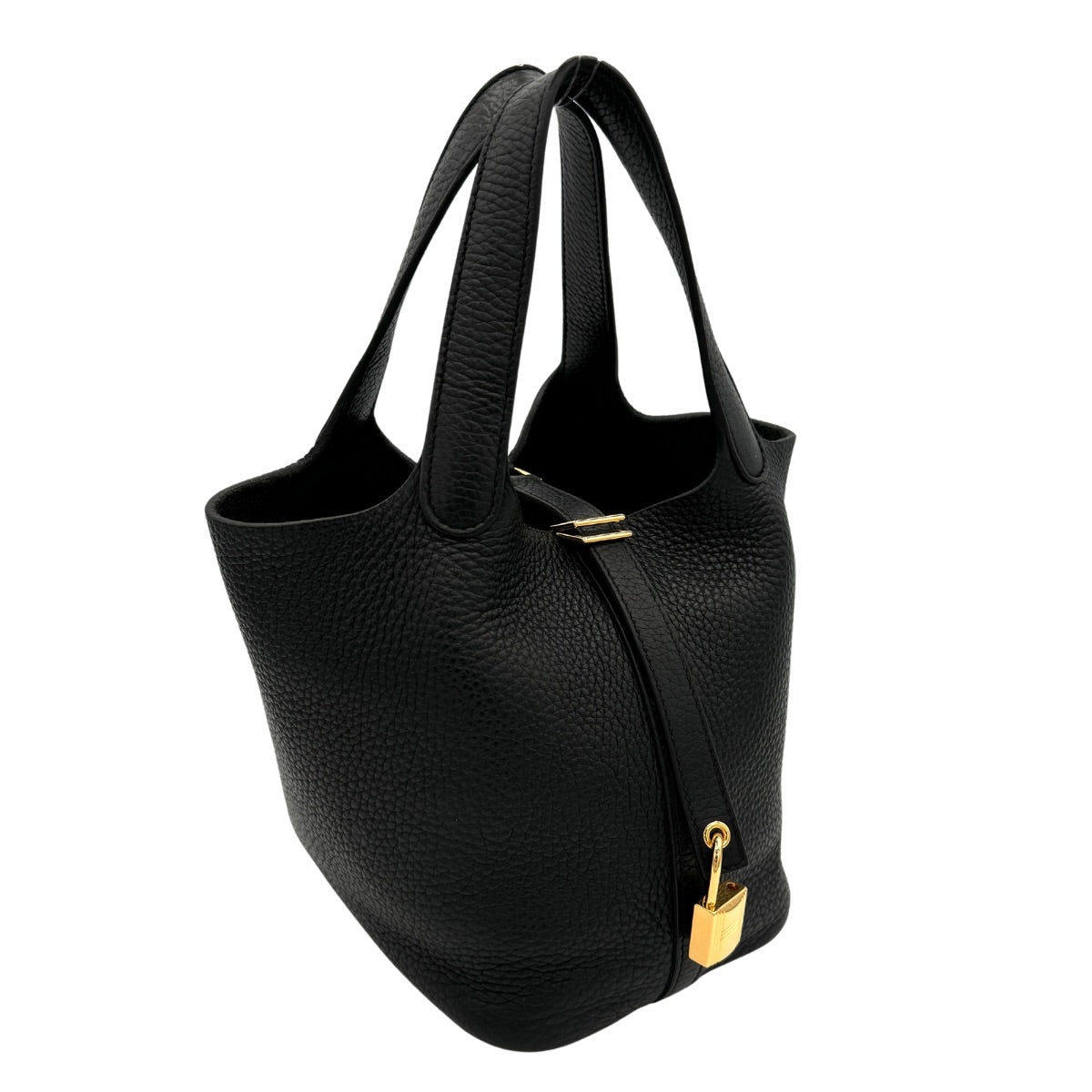 HERMES HERMES Picotin lock PM Picotin lock PM Picotin PM Picotin lock 18 Tote bag Toryon Clemence Noir Black Gold hardware