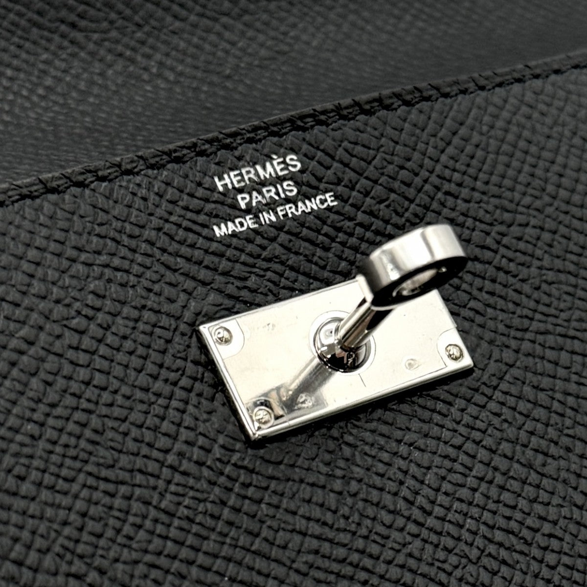 HERMES 爱马仕 Kelly wallet Kelly wallet long 钱包长钱包爱普生黑色银色金属配件Vaugh Epson