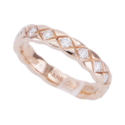 CHANEL CHANEL Coco Crush 18K Beige Gold Diamond Mini Model Ring Au750 Beige Gold Coco CrushMatelass?Diamond ring