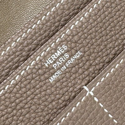 エルメス HERMES ドゴンGM ドゴン GM ドゴンデュオ 財布 長財布 ロングウォレット トゴ エトゥープ グレー シルバー金具