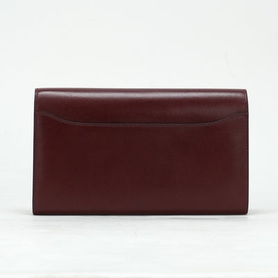 HERMES HERMES Constance long Constance long Wallet Long Wallet Long Wallet Box Calf Bordeaux Red Red Silver Metal Fitting