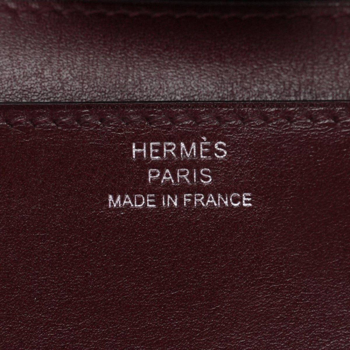 HERMES HERMES Constance long Constance long Wallet Long Wallet Long Wallet Box Calf Bordeaux Red Red Silver Metal Fitting