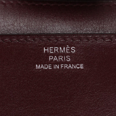 HERMES HERMES Constance long Constance long Wallet Long Wallet Long Wallet Box Calf Bordeaux Red Red Silver Metal Fitting