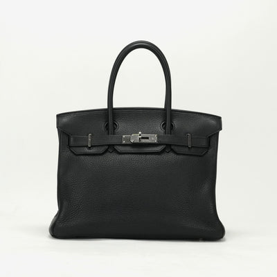 HERMES 爱马仕 Birkin 30 Birkin 30 手提袋Toryon Clemence Noir黑色银色金属配件