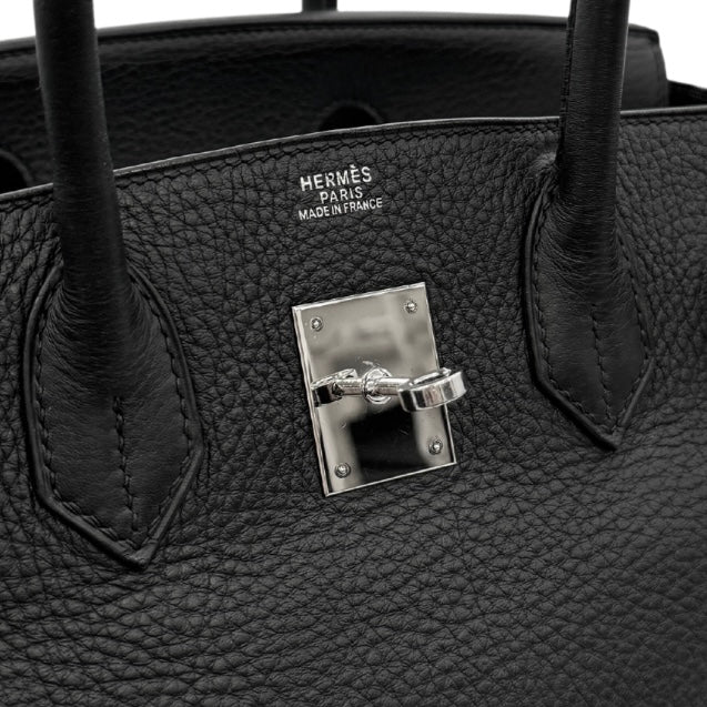 HERMES 爱马仕 Birkin 30 Birkin 30 手提袋Toryon Clemence Noir黑色银色金属配件