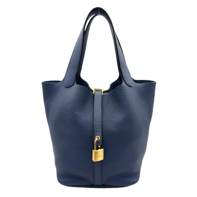 HERMES HERMES Picotin lock MM Picotin lock MM Picotin lock 22 Tote bag Toryon Clemence Blue Brighton Blue Gold hardware