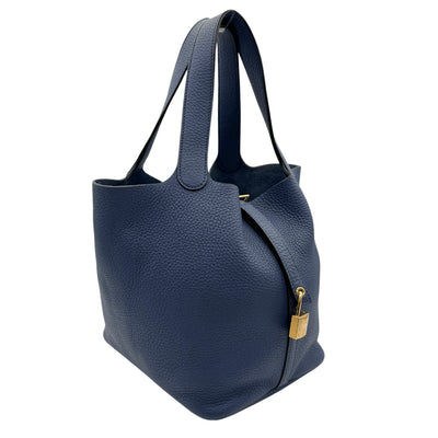 HERMES HERMES Picotin lock MM Picotin lock MM Picotin lock 22 Tote bag Toryon Clemence Blue Brighton Blue Gold hardware