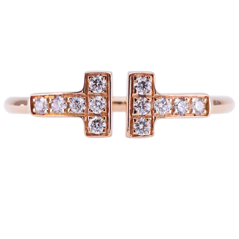 Tiffany & Co. TIFFANY&Co. Diamond Wire Ring T Wire Tiffany & Co. T-ring 750PG pink gold diamond ring pink gold