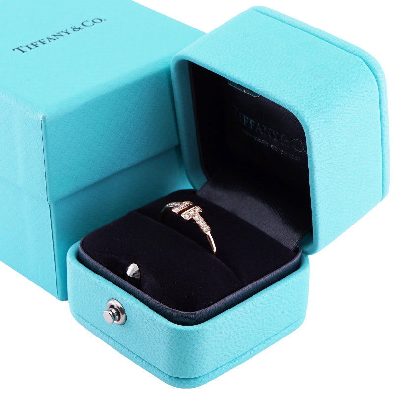 Tiffany & Co. Tiffany & Co. 다이아몬드 와이어 링 T 와이어 Tiffany & Co. T- 링 750pg 핑크 골드 다이아몬드 반지 핑크 골드