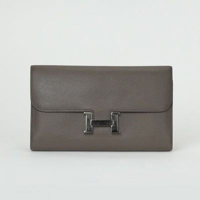 HERMES 헤르메스 Constance long Constance long 지갑 롱 지갑 Epson Etane 그레이 실버 금속 피팅 VO EPSON