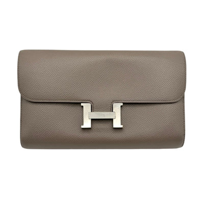 HERMES HERMES Constance long Constance long Wallet Long Wallet Epson Etane Grey Silver Metal Fittings Vo Epson