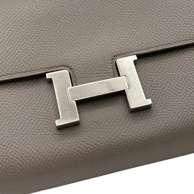 HERMES HERMES Constance long Constance long Wallet Long Wallet Epson Etane Grey Silver Metal Fittings Vo Epson