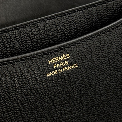 HERMES 爱马仕 Constance 3 mini 18 Constance 3 Mini 18 袋肩袋雪佛兰黑色金色硬件 Chevre mysore