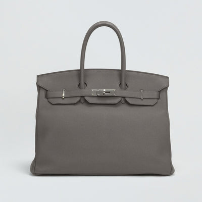 HERMES 헤르메스 Birkin 35 Birkin 35 가방 토트 백 토고 에탄 그레이 실버 금속 피팅