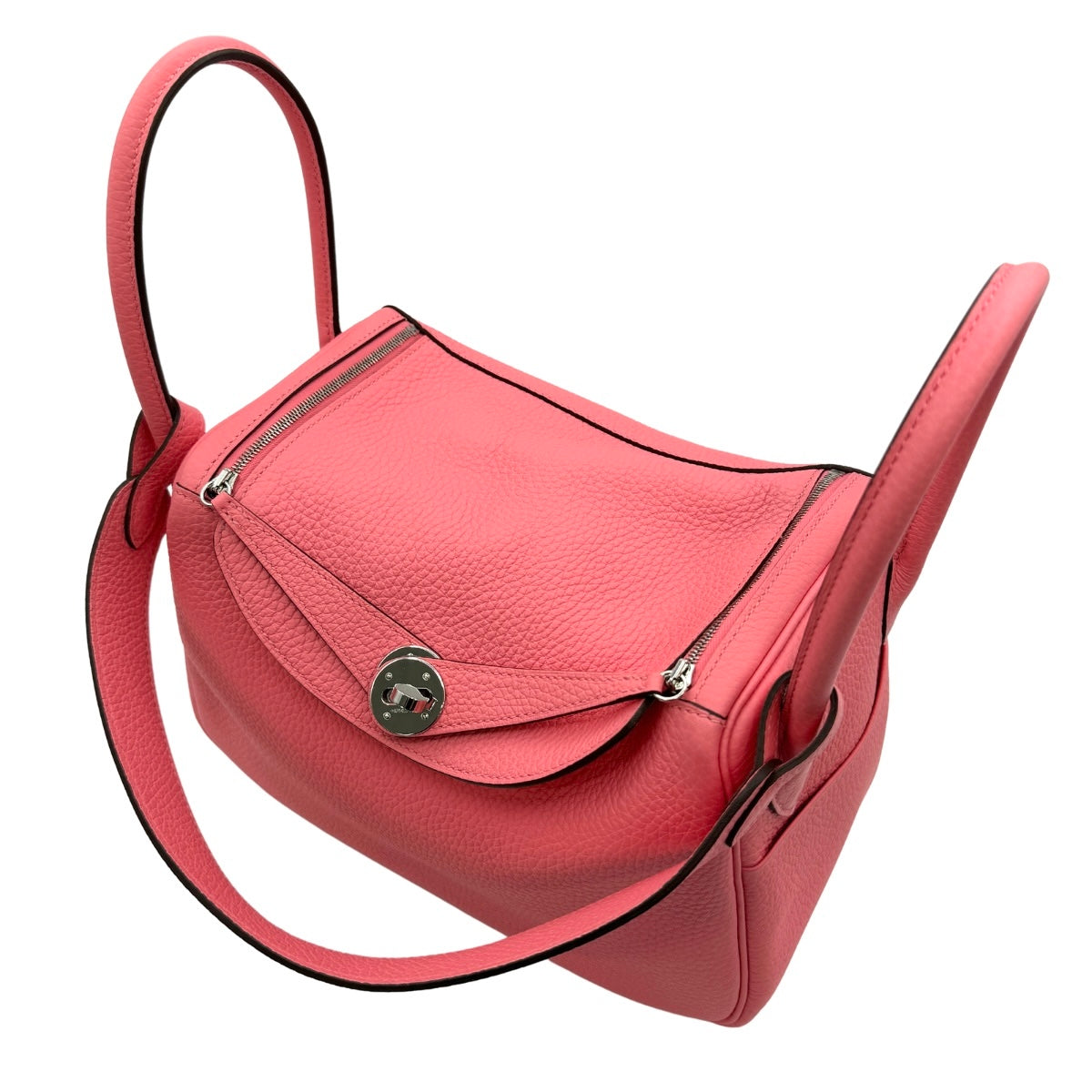 HERMES HERMES Lindy 26 Lindy 26 Bag, Tote bag, Shoulder bag, Toryon Clemence, Rose Azare, Pink, Silver hardware