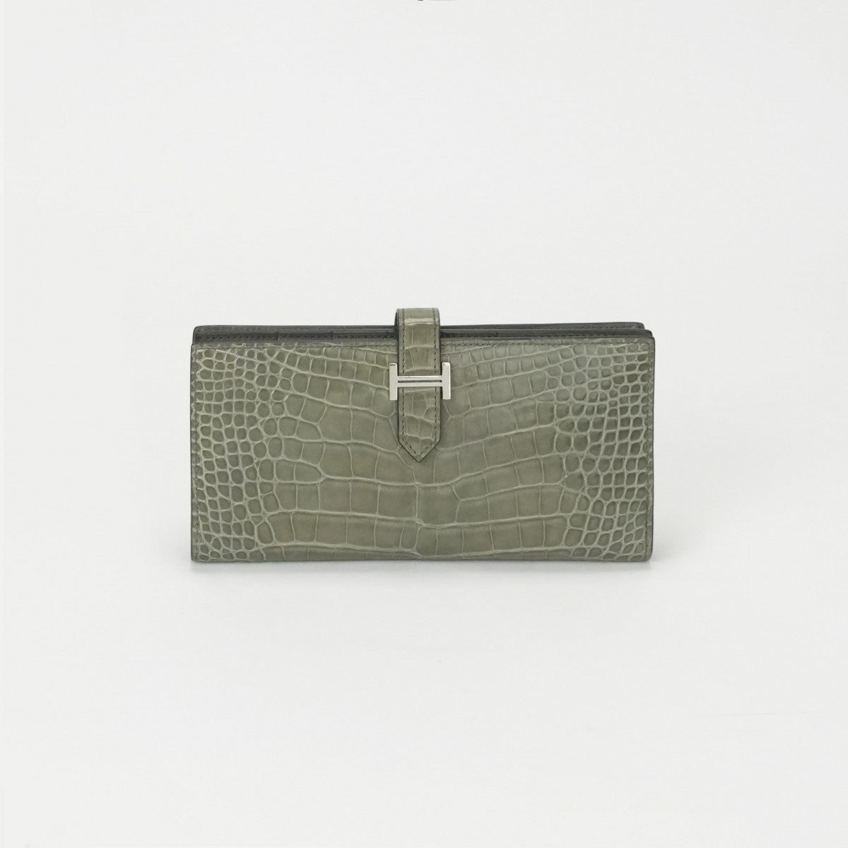 HERMES 爱马仕 B?arn soufflet Bearn soufflet 钱包长钱包长钱包鳄鱼鳄鱼鳄鱼加codiman银色金属配件异国