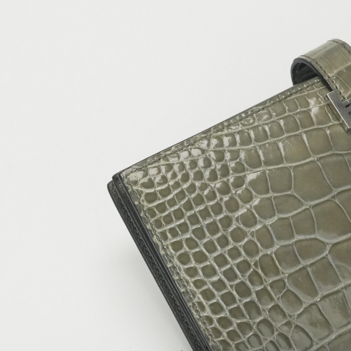 エルメス HERMES ベアンスフレ ベアン スフレ 財布 長財布 ロングウォレット アリゲーター クロコダイル グリシマン シルバー金具 エキゾチック