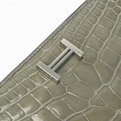 HERMES 爱马仕 B?arn soufflet Bearn soufflet 钱包长钱包长钱包鳄鱼鳄鱼鳄鱼加codiman银色金属配件异国