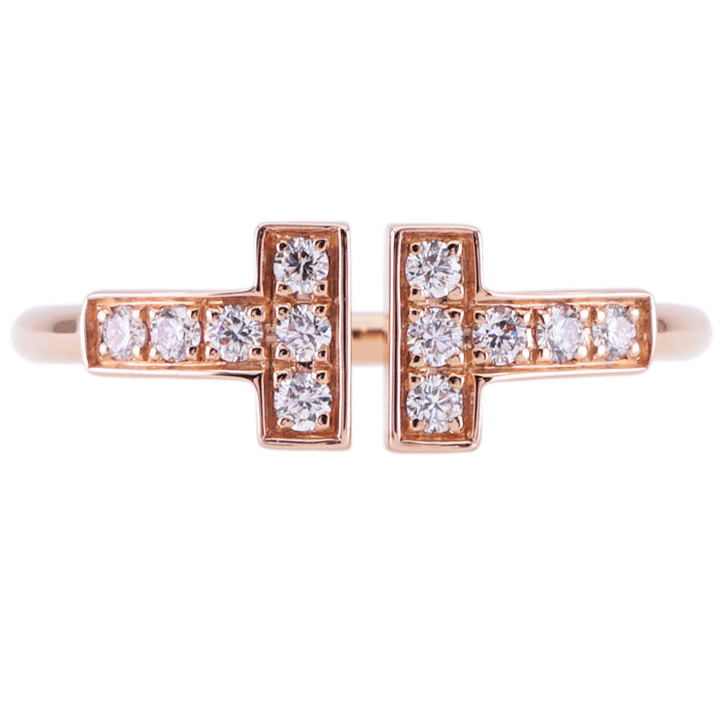 Tiffany & Co. TIFFANY&Co. Diamond Wire Ring T Wire Tiffany & Co. T-ring 750PG pink gold diamond ring pink gold