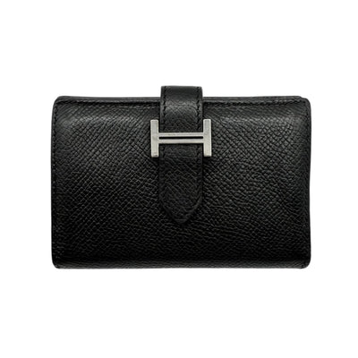 HERMES 헤르메스 Bearn mini Bearn 미니 카드 케이스, 카드 소지자, 패스 케이스, Epson Noir, Black, Silver Hardware