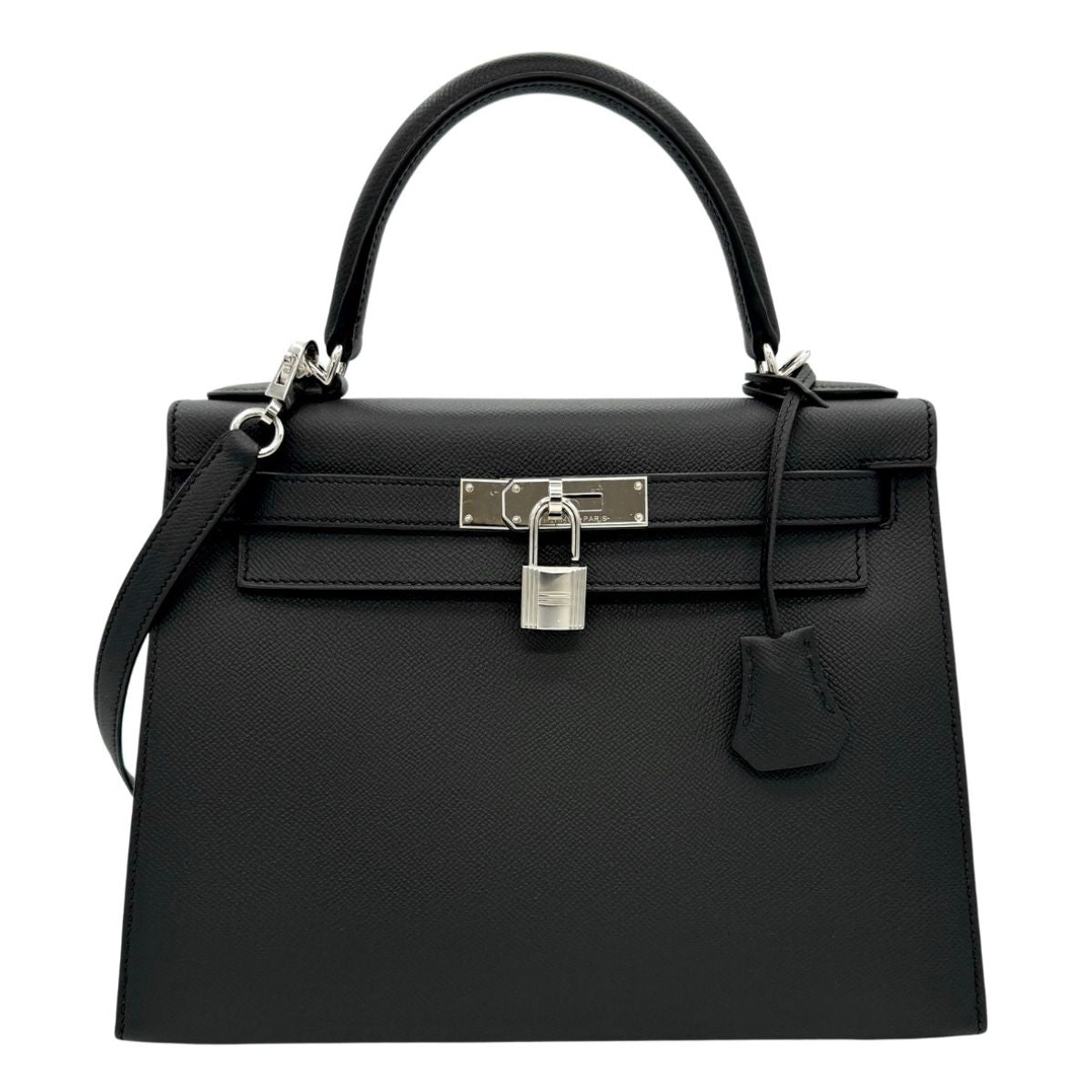 HERMES HERMES Kelly 28 Kelly 28 Bag, Tote Bag, Shoulder Bag, Epson Noir, Black, Black, Silver Fittings, Epson