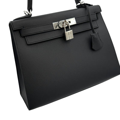 HERMES HERMES Kelly 28 Kelly 28 Bag, Tote Bag, Shoulder Bag, Epson Noir, Black, Black, Silver Fittings, Epson