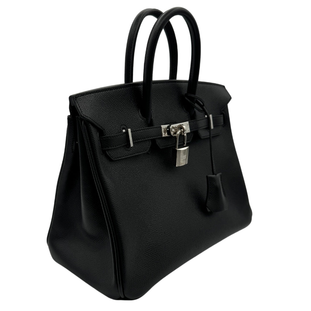 HERMES 헤르메스 Birkin 25 Birkin 25 가방 토트 백 엡슨 누아 블랙 실버 하드웨어 Vaugh Epson