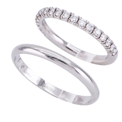 CARTIER 까르띠에 1895 웨딩 링 1895 웨딩 링 1895 웨딩 밴드 링 PT950 실버 웨딩 링 결혼 반지 플래티넘 다이아몬드 쌍 반지