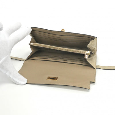 HERMES 爱马仕 Kelly wallet Kelly wallet long 钱包长钱包长钱包鳄鱼鳄鱼香草象牙金色硬件异国