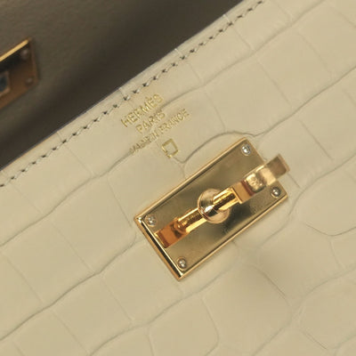 HERMES 爱马仕 Kelly wallet Kelly wallet long 钱包长钱包长钱包鳄鱼鳄鱼香草象牙金色硬件异国