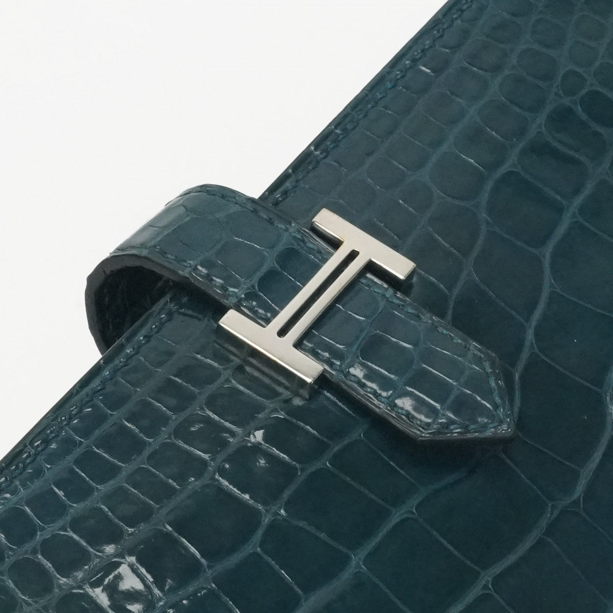 HERMES 爱马仕 B?arn soufflet Bearn soufflet 钱包长钱包长钱包鳄鱼鳄鱼Corverte蓝色蓝色银色硬件