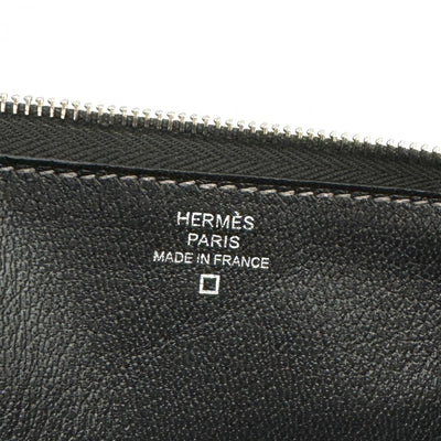 エルメス HERMES アザップロング アザップロングクラシック 財布 長財布 ロングウォレット アリゲーターマット クロコダイル グラファイト グレー シルバー金具 ラウンドジップ ラウンドファスナー