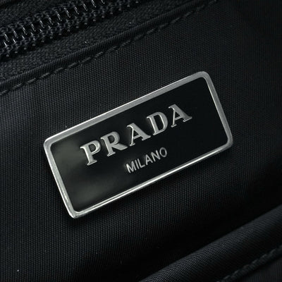 PRADA prada三角徽标三角板袋背包背包尼龙testo黑色黑色银色硬件