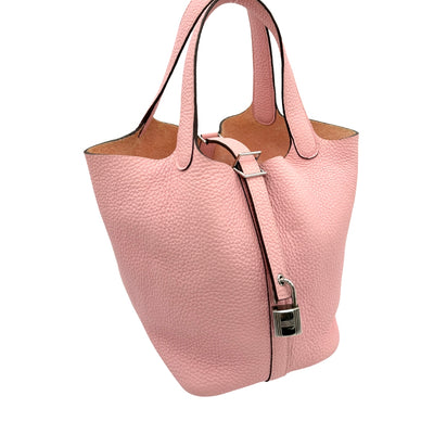 HERMES HERMES Picotin lock PM Picotin lock PM Picotin PM Picotin lock 18 Bag Tote Bag Torillon Clemence Rose Sakura Pink Silver Metal Fittings