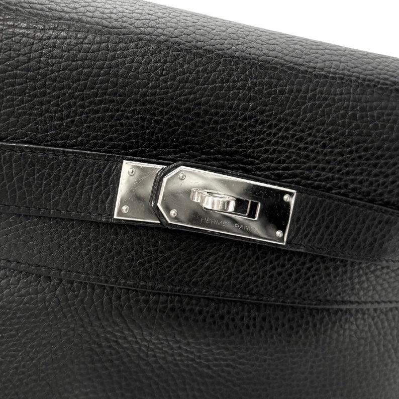 HERMES HERMES Kelly 40 Kelly 40 interior stitch Bag, Tote bag, Shoulder bag, Toryon Clemence, Noir, Black, Silver hardware