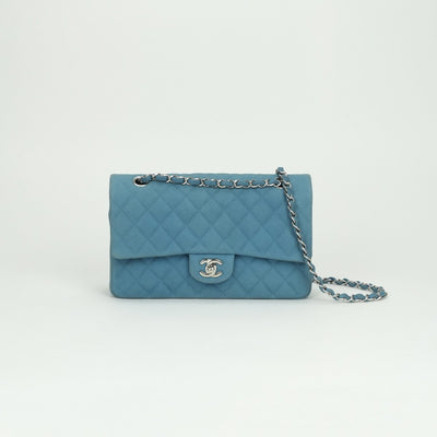 シャネル CHANEL マトラッセ ダブルフラップ Wフラップ ダブルチェーン Wチェーン バッグ ショルダーバッグ キャビアスキン ブルー Blue 青 シルバー金具