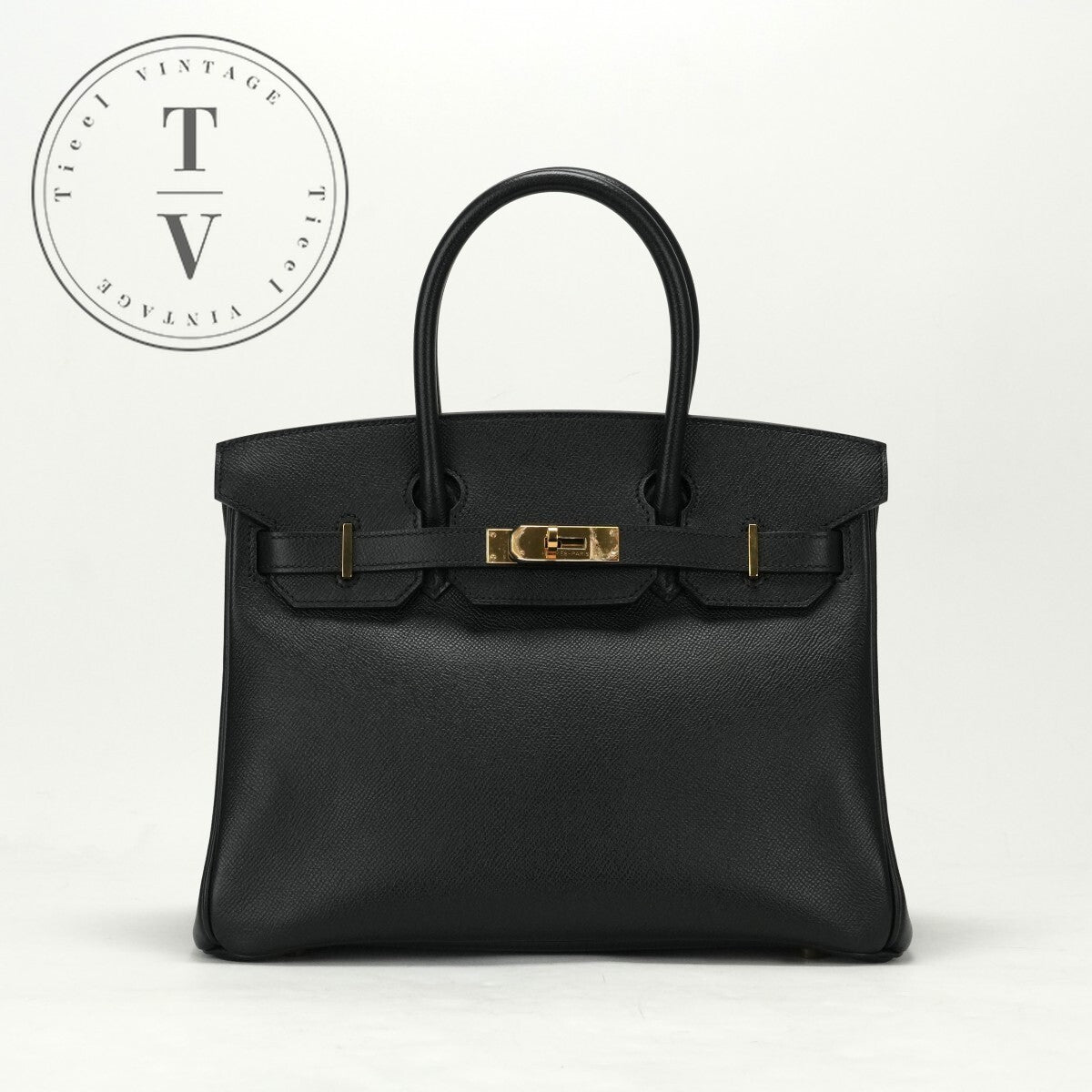 HERMES 헤르메스 Birkin 30 Birkin 30 가방 토트 백 엡슨 누에 블랙 블랙 골드 하드웨어 Vaugh Epson