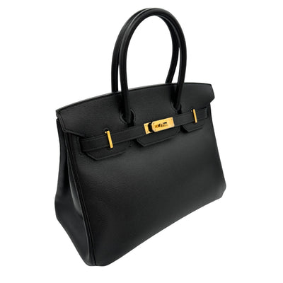 HERMES 헤르메스 Birkin 30 Birkin 30 가방 토트 백 엡슨 누에 블랙 블랙 골드 하드웨어 Vaugh Epson